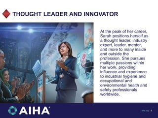 THOUGHT LEADER AND INNOVATOR
At the peak of her career,
Sarah positions herself as
a thought leader, industry
expert, lead...